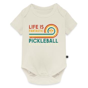 Life is amazing, Pickleball does it - Baby Premium short-sleeve bodysuit - off white - Front
