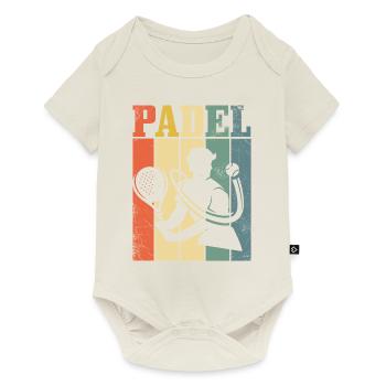 Padel Raquette Ball Retro Design Pour Padel Tennis - Body à manches courtes Premium Bébé - blanc cassé - Devant