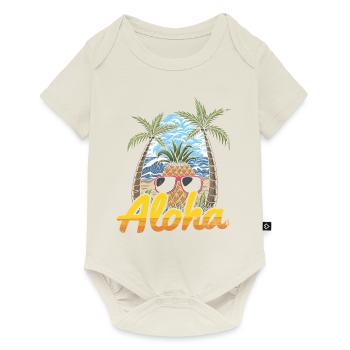 Aloha Pineapple And Pine Tree Design For The Beach - Baby Premium short-sleeve bodysuit - off white - Front