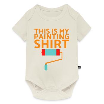 Ceci est ma conception de décorateur de chemise de peinture pour - Body à manches courtes Premium Bébé - blanc cassé - Devant