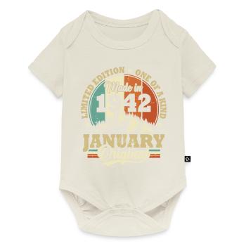 Cadeau D'anniversaire Janvier 1942 Vintage Rétro - Body à manches courtes Premium Bébé - blanc cassé - Devant