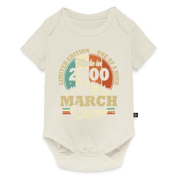 Cadeau D'anniversaire Mars 2000 Vintage Rétro - Body à manches courtes Premium Bébé - blanc cassé - Devant