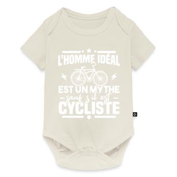 L'homme idéal est un mythe sauf s'il est cycliste - Body à manches courtes Premium Bébé - blanc cassé - Devant