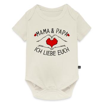 Mama und Papa ich liebe Euch - Baby Premium Kurzarmbody - Naturweiß - Vorne