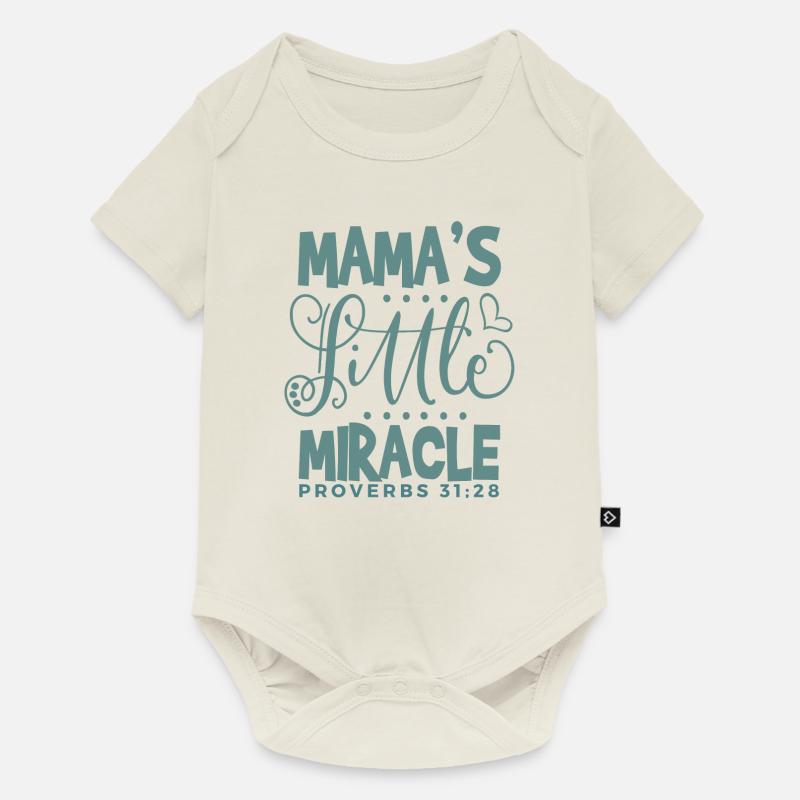 Petit miracle de maman - Body à manches courtes Premium Bébé - blanc cassé