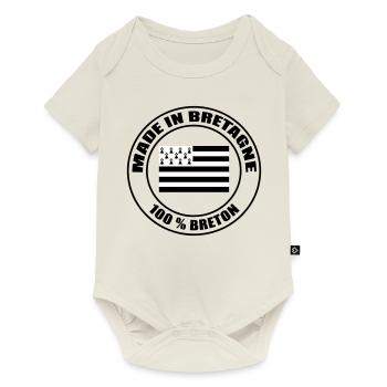 Made in Bretagne drapeau 2 - Body à manches courtes Premium Bébé - blanc cassé - Devant