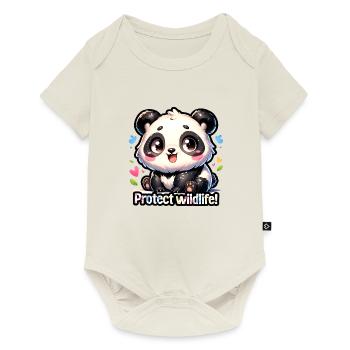 Schützen Sie die Tierwelt Riesiger Panda Tag der Erde Pandaliebhaber - Baby Premium Kurzarmbody - Naturweiß - Vorne
