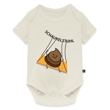 Lustige Kacke auf der Schaukel - Baby Premium Kurzarmbody - Naturweiß - Vorne