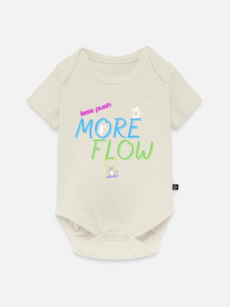 Less Push More Flow - Baby Premium Kurzarmbody - Naturweiß
