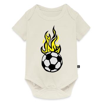 soccer flame fire flame - Baby Premium short-sleeve bodysuit - off white - Front