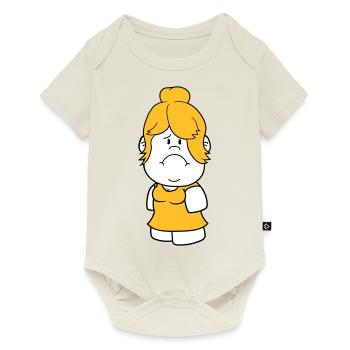 female huebsch big head small woman maedchen - Baby Premium short-sleeve bodysuit - off white - Front