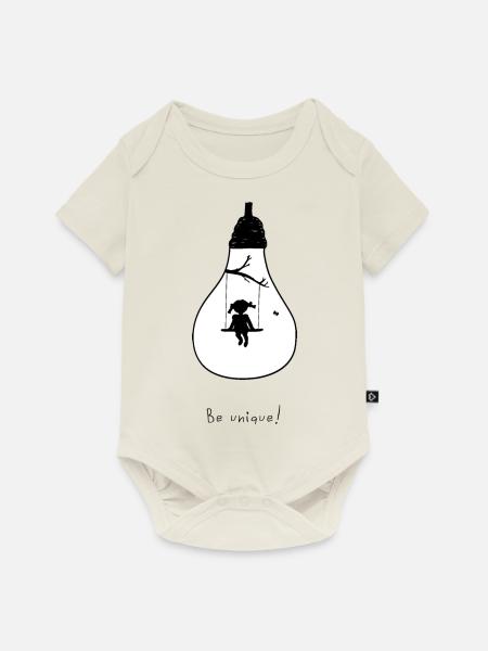 be unique - Baby Premium Kurzarmbody - Naturweiß