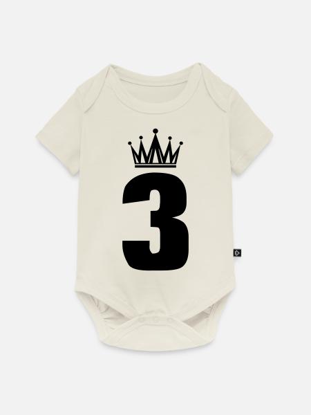 3 - Baby Premium Kurzarmbody - Naturweiß