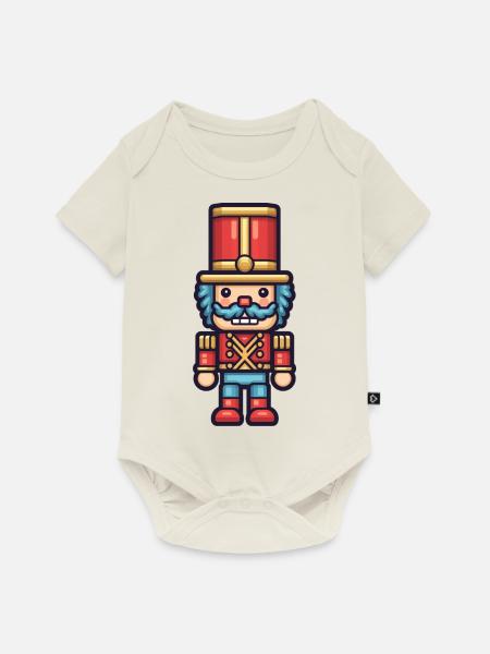 verpixelter Nussknacker - Baby Premium Kurzarmbody - Naturweiß