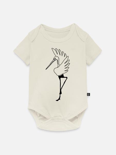 Storch - Baby Premium Kurzarmbody - Naturweiß