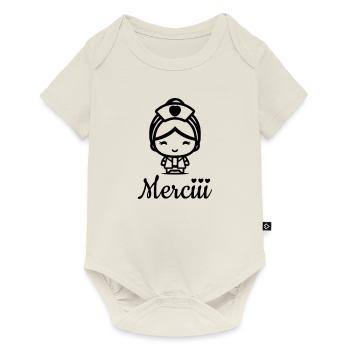 Je soutiens les infirmières - Body à manches courtes Premium Bébé - blanc cassé - Devant
