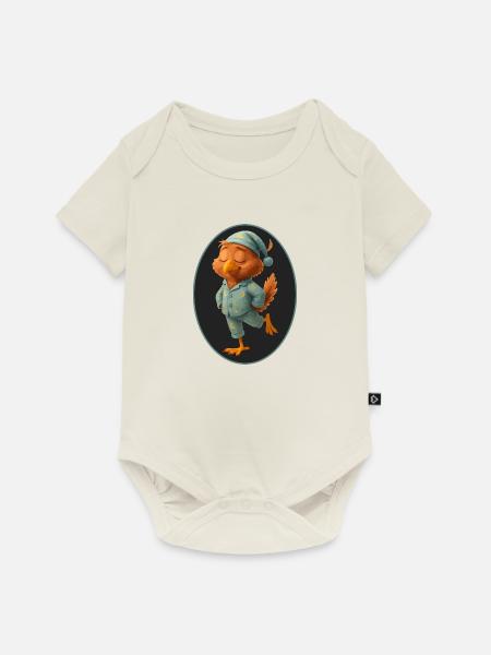 Schlaf Vogel - Baby Premium Kurzarmbody - Naturweiß