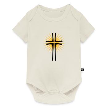 Kreuz - Baby Premium Kurzarmbody - Naturweiß - Vorne