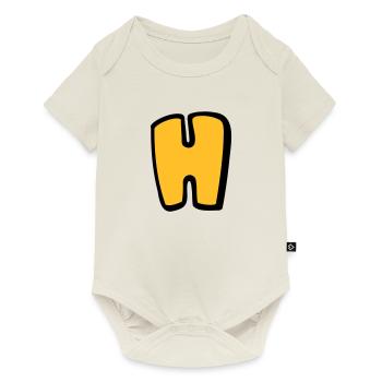 Alphabet H - Baby Premium short-sleeve bodysuit - off white - Front