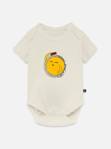 Sonne und Positivität - Baby Premium Kurzarmbody - Naturweiß