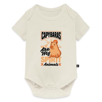 Capybara Nagetiere Capybaras sind meine Geisttiere - Baby Premium Kurzarmbody - Naturweiß - Vorne