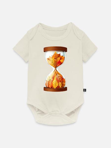 Sanduhr des Herbstes - Baby Premium Kurzarmbody - Naturweiß