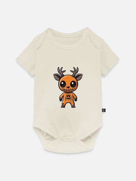 Hirsch Halloween Lustig Zombie - Baby Premium Kurzarmbody - Naturweiß