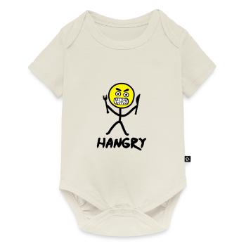 Hangry emoji stickfigure - Baby Premium short-sleeve bodysuit - off white - Front