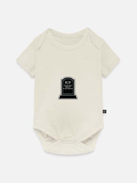 Was steht auf dem Grabstein eines Lokführers - Baby Premium Kurzarmbody - Naturweiß