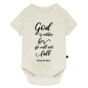 Christian saying religion - Baby Premium short-sleeve bodysuit - off white - Front