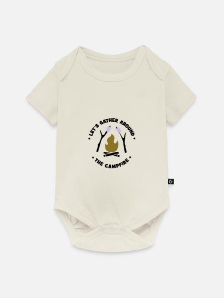 Camping - Baby Premium Kurzarmbody - Naturweiß