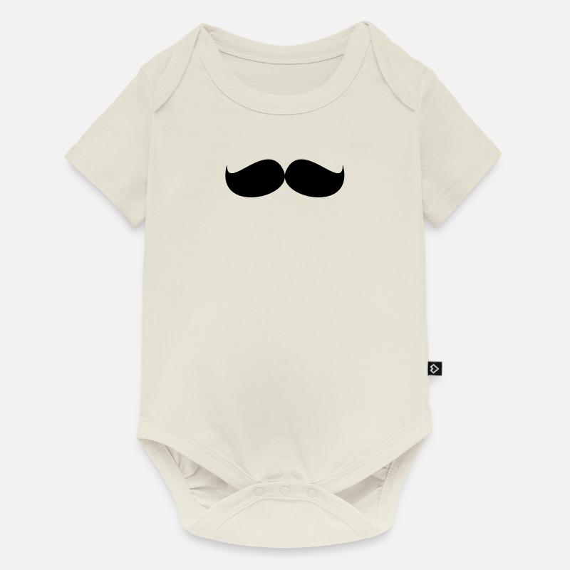 Moustache / moustache - Body à manches courtes Premium Bébé - blanc cassé