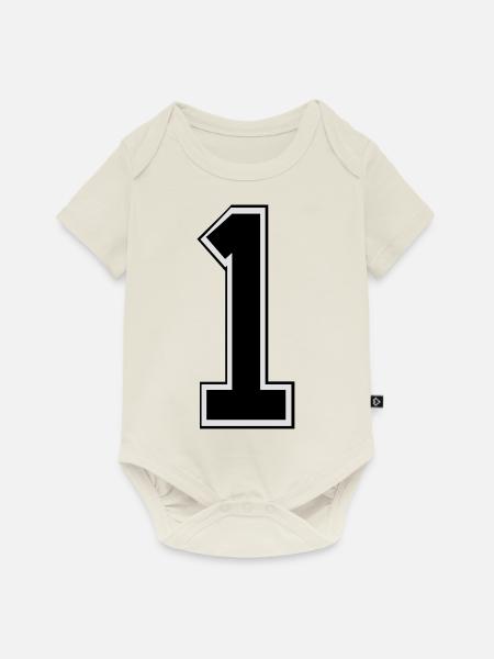 No 1 - Baby Premium Kurzarmbody - Naturweiß