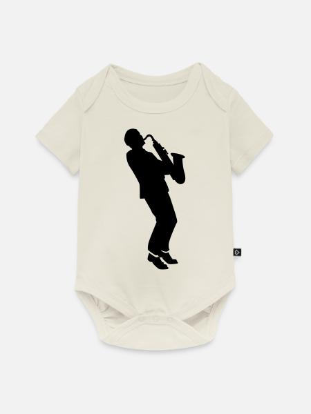 saxophone player - Baby Premium Kurzarmbody - Naturweiß