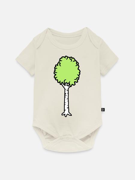 Birke Bäumchen Cool - Baby Premium Kurzarmbody - Naturweiß