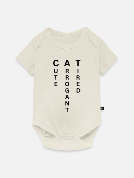 CAT - Cute Arrogant Tired - Baby Premium Kurzarmbody - Naturweiß