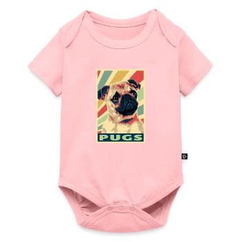 Pugs colores vintage - Body à manches courtes Premium Bébé - rose - Devant