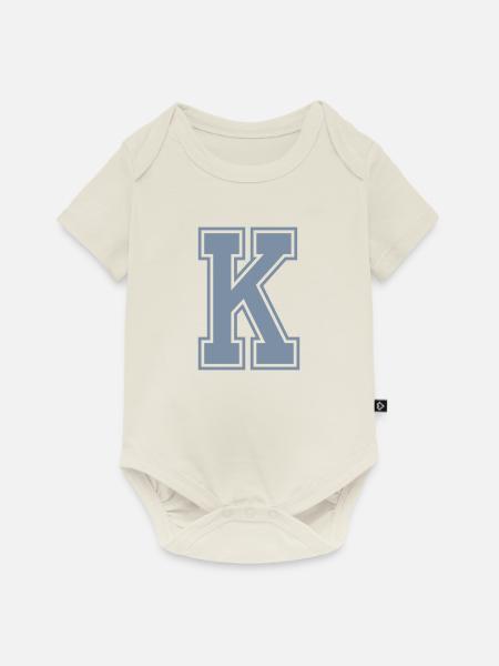 Buchstabe K - Baby Premium Kurzarmbody - Naturweiß