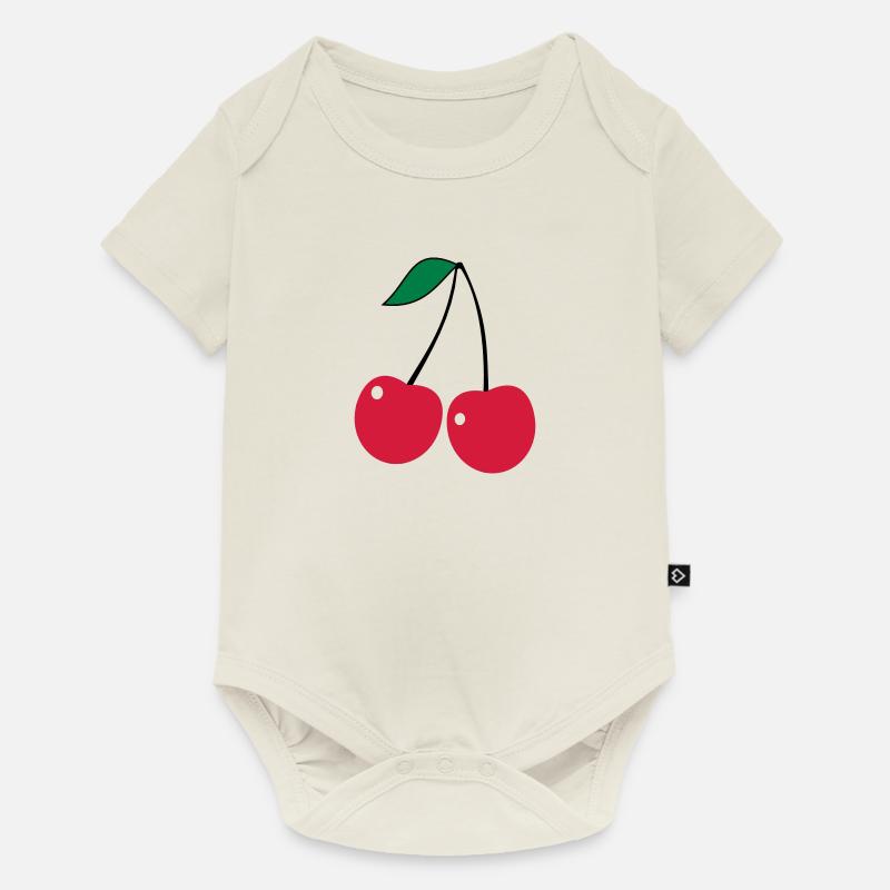 Kirsche - Baby Premium Kurzarmbody - Naturweiß