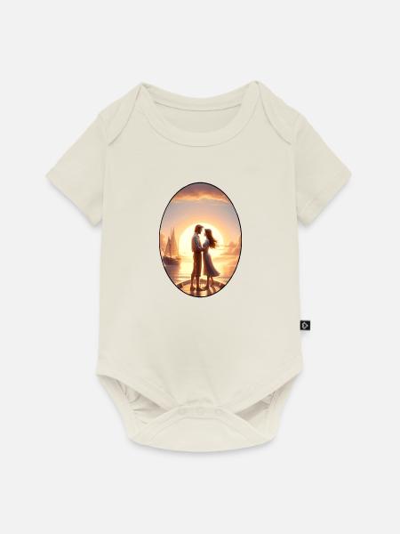 Romantik im Sonnenuntergang Gross - Baby Premium Kurzarmbody - Naturweiß