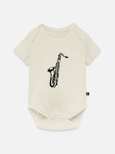 Saxophon - Baby Premium Kurzarmbody - Naturweiß