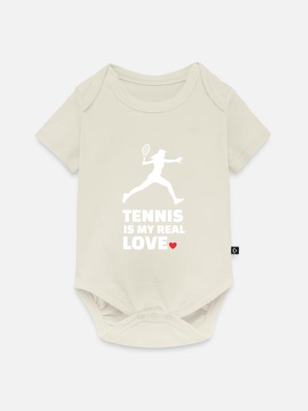 Ich Liebe Tennis - Baby Premium Kurzarmbody - Naturweiß