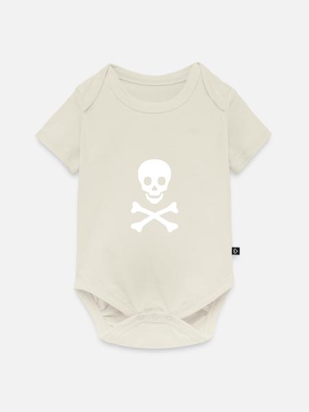 Totenkopf - Baby Premium Kurzarmbody - Naturweiß