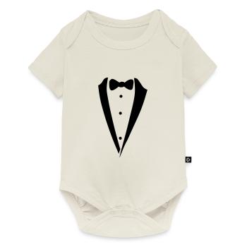 noeud papillon costume - Body à manches courtes Premium Bébé - blanc cassé - Devant