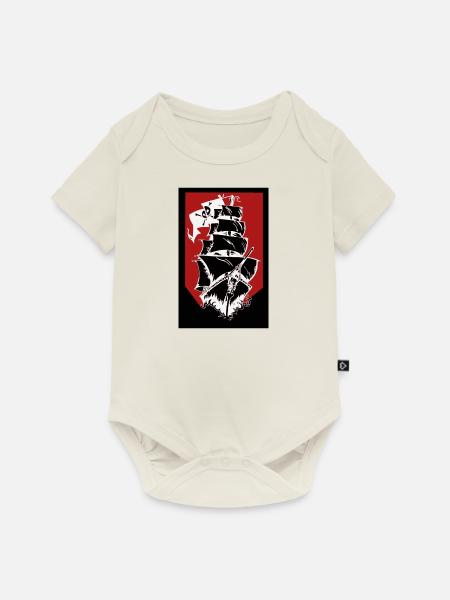 Piratenschiff - Baby Premium Kurzarmbody - Naturweiß