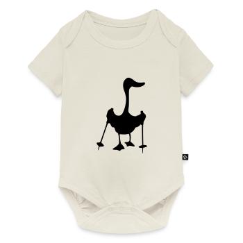 Nordic Walking Mallard Silhoutte drôle de cadeau - Body à manches courtes Premium Bébé - blanc cassé - Devant