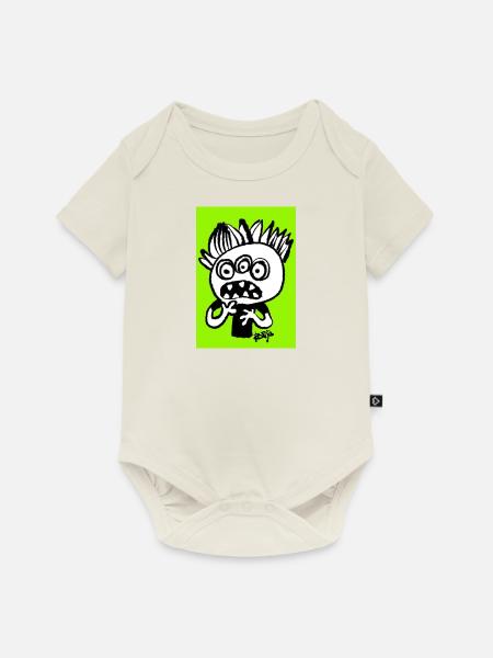 Monster - Baby Premium Kurzarmbody - Naturweiß
