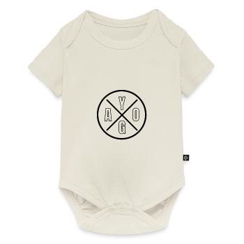 cooles Yoga Label - Baby Premium Kurzarmbody - Naturweiß - Vorne