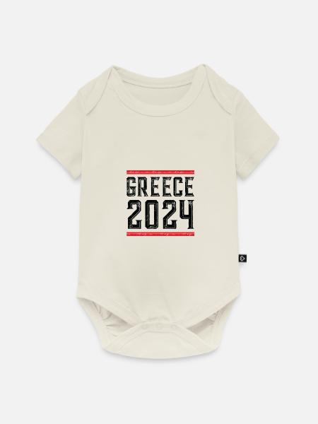 Greece 2024 - Baby Premium Kurzarmbody - Naturweiß