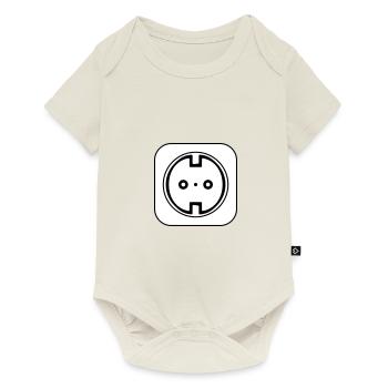 Symbole de prise électrique Électricien - Body à manches courtes Premium Bébé - blanc cassé - Devant
